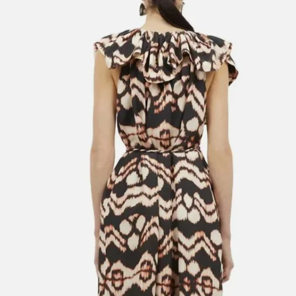 NWOT ULLA JOHNSON Anora Silk Midi Dress in Obsidian S $890